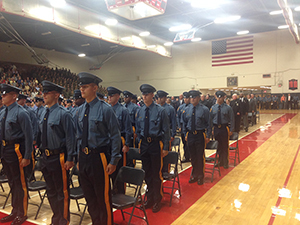 Recruits standing at attention