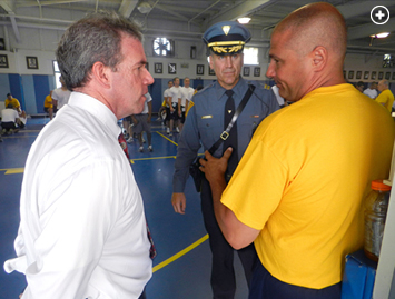 Attorney General Jeffrey S. Chiesa visited the State Police training academy during the Physical Qualification Test (PQT)