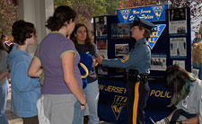 New Jersey State Trooper at Recruiting Stand